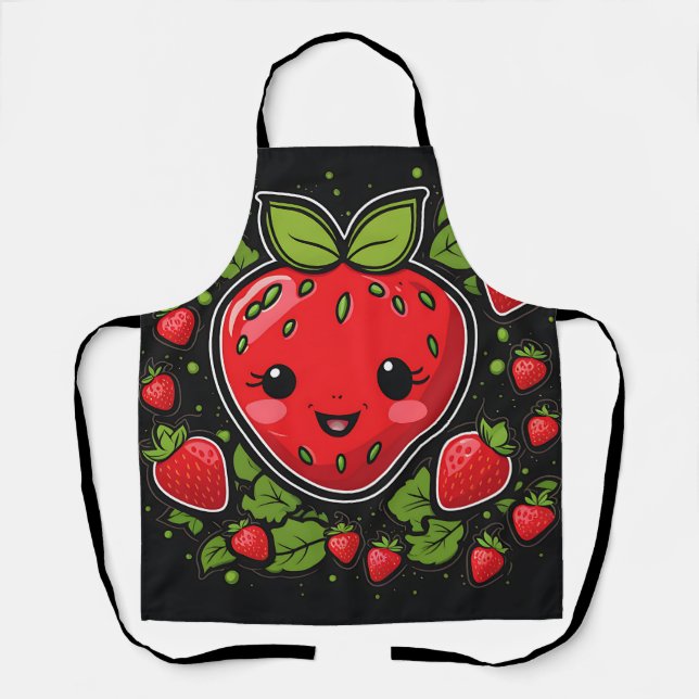 Smiling Strawberry Fruit Apron (Front)