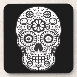 Smiling Sugar Skull Drink Coaster