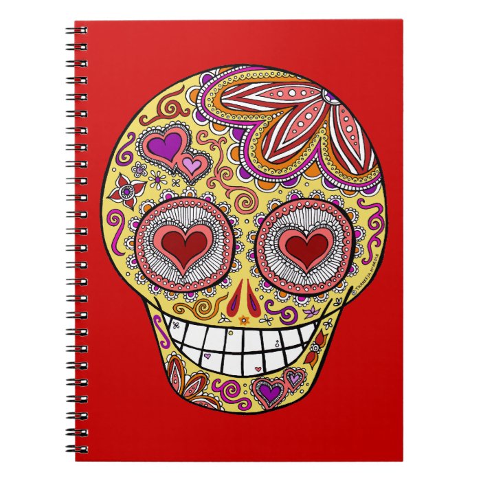 Smiling Sugar Skull Heart Eyes Journal / Notebook