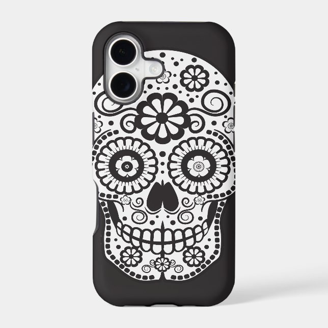 Smiling Sugar Skull  Iphone Case (Back)