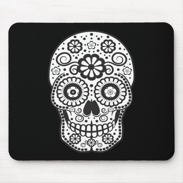 Smiling Sugar Skull Mouse Pad (Front)