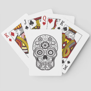 Smiling Sugar Skull Poker Cards