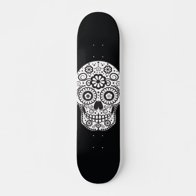Smiling Sugar Skull Skateboard Deck (Front)