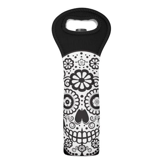 Smiling Sugar Skull Wine Bag (Front)