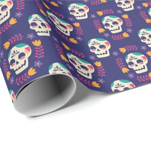 Smiling Sugar Skull Wrapping Paper