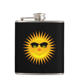 Smiling Summer Sun Hip Flask