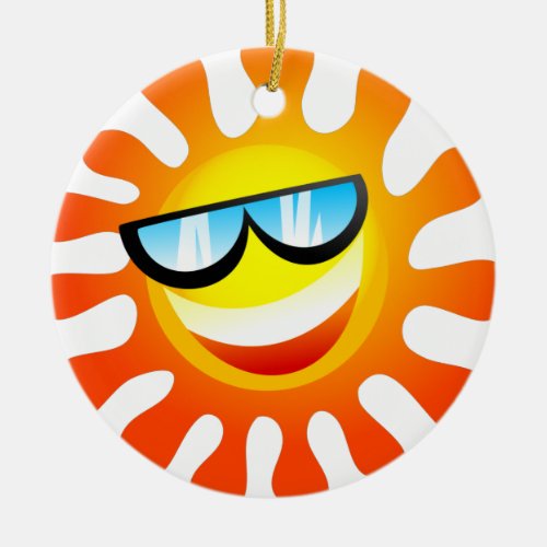 Smiling Summer Sunny Sunshine Weather Ceramic Ornament