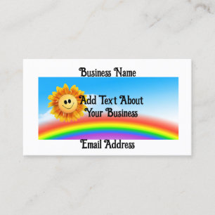 Smiling Sun And Rainbow Business Card