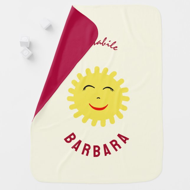 Smiling sun baby blanket (In Situ)