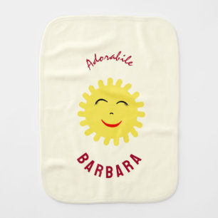 Smiling sun baby burp cloth