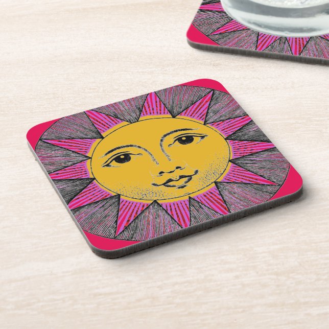Smiling Sun Beverage Coaster (Left Side)