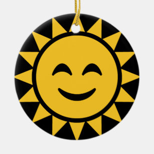 Smiling Sun Ceramic Ornament