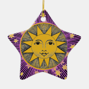 Smiling Sun Ceramic Ornament
