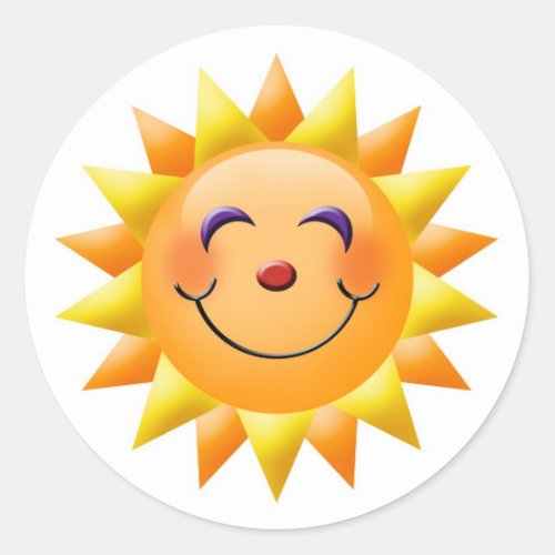 Smiling Sun Classic Round Sticker