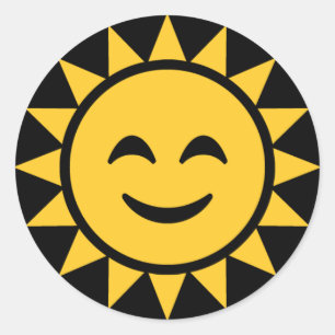 Smiling Sun Classic Round Sticker