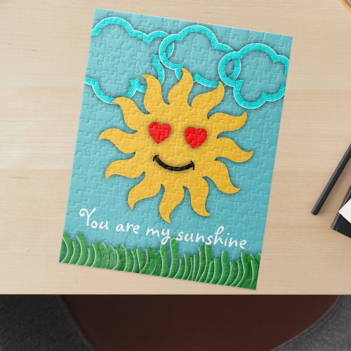 Smiling Sun Clouds  Grass You Are My Sunshine  Jigsaw Puzzle