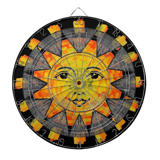 Smiling Sun Dart Board (Front)