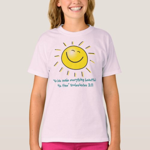 Smiling sun design with Ecclesiastes bible verse T_Shirt