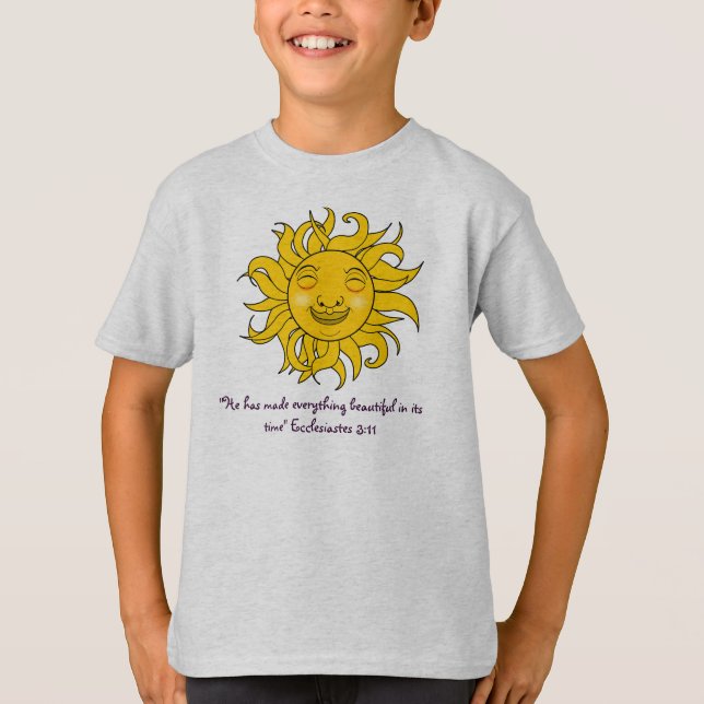 Smiling sun design with Ecclesiastes bible verse T-Shirt (Front)