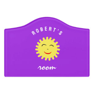 Smiling sun door sign