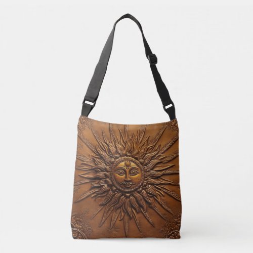 Smiling Sun Embossed  Crossbody Bag