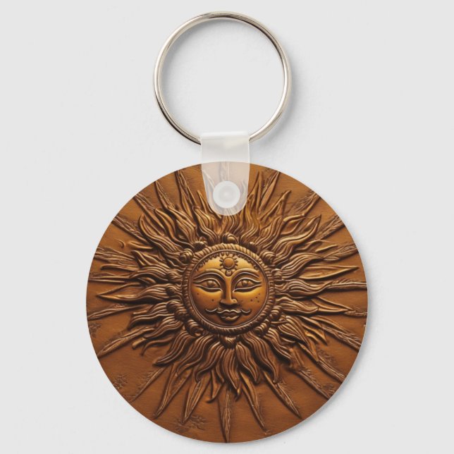 Smiling Sun Embossed  Keychain (Front)