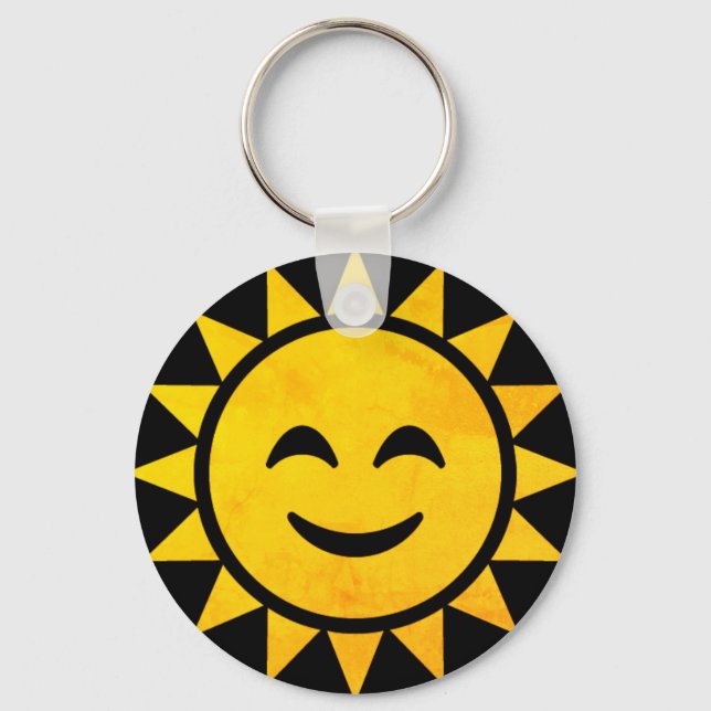 Smiling Sun Emoji Keychain (Front)