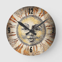 Smiling Sun Face Wall Clock