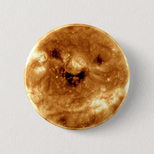 Smiling Sun From NASA Solar Observatory Button (Front)