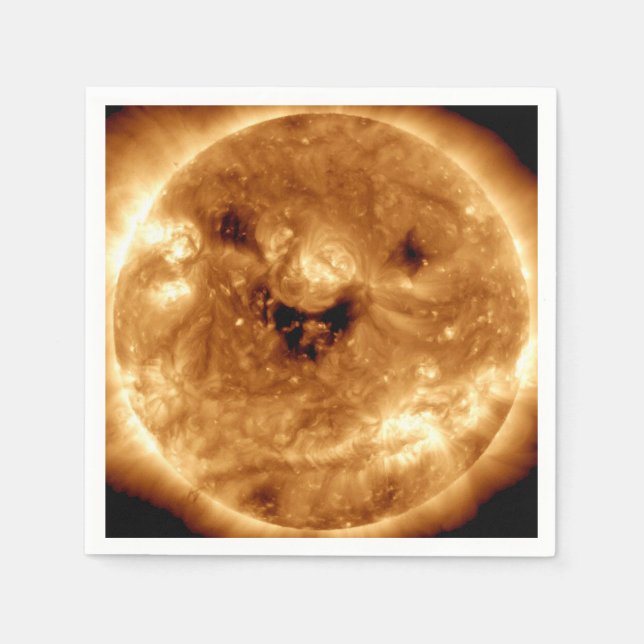 Smiling Sun From NASA Solar Observatory Paper Plat Napkins (Front)
