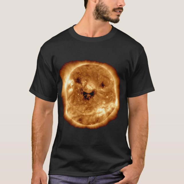 Smiling Sun From NASA Solar Observatory T-Shirt (Front)
