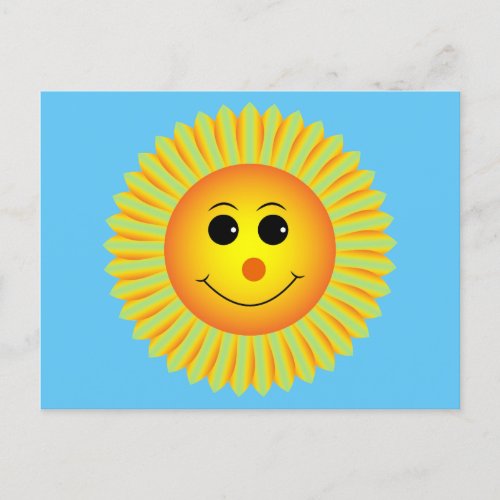 Smiling Sun Get Well Postcard