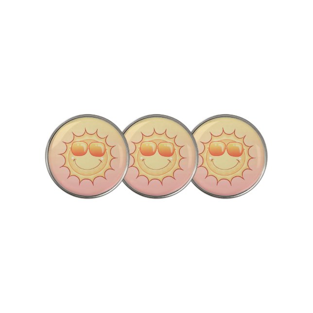 Smiling Sun Golf Ball Marker (3 Up)