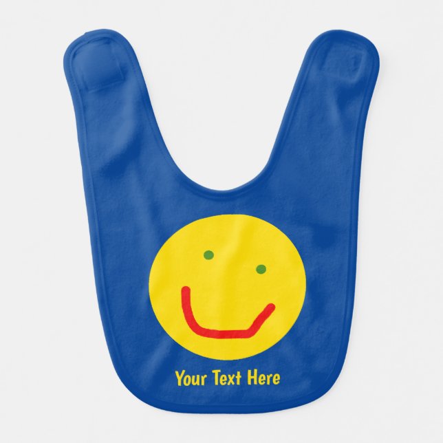 Smiling Sun Happy Face Baby Bib (Front)