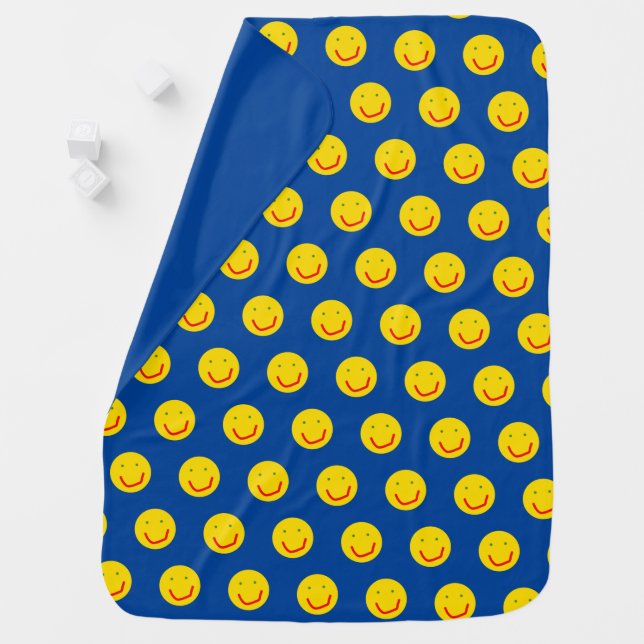 Smiling Sun Happy Face Baby Blanket (In Situ)