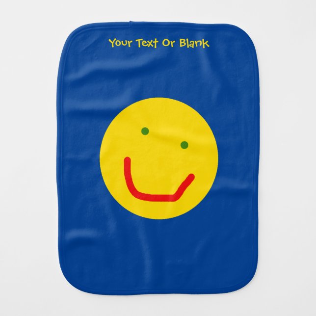 Smiling Sun Happy Face Baby Burp Cloth (Front)