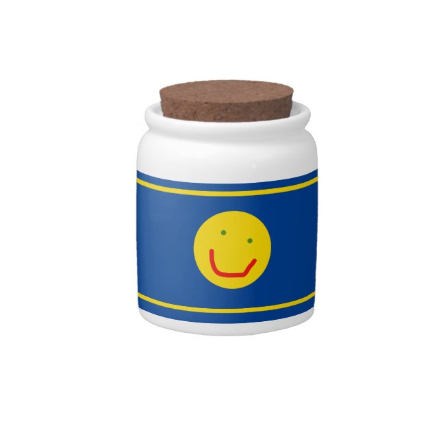 Smiling Sun Happy Face Candy Jar (Front)