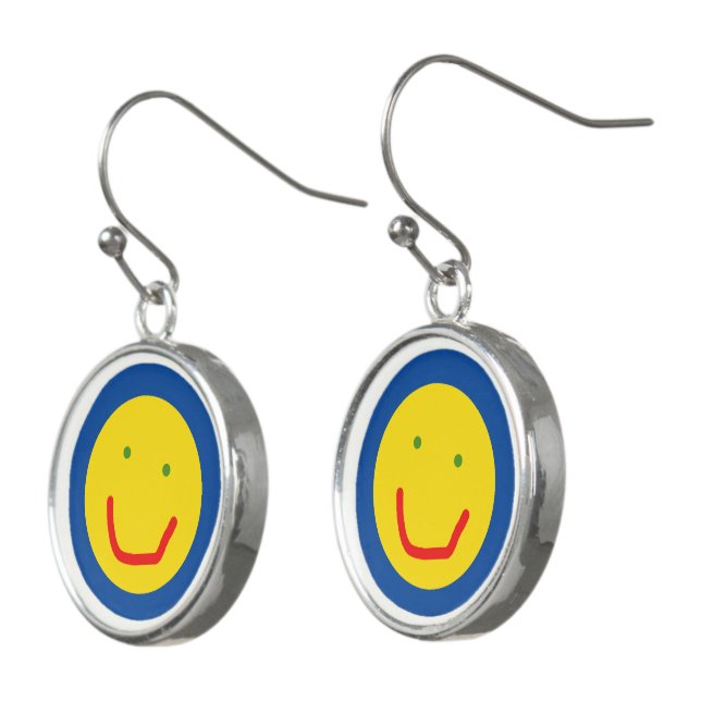 Smiling Sun Happy Face Earrings (Angled)