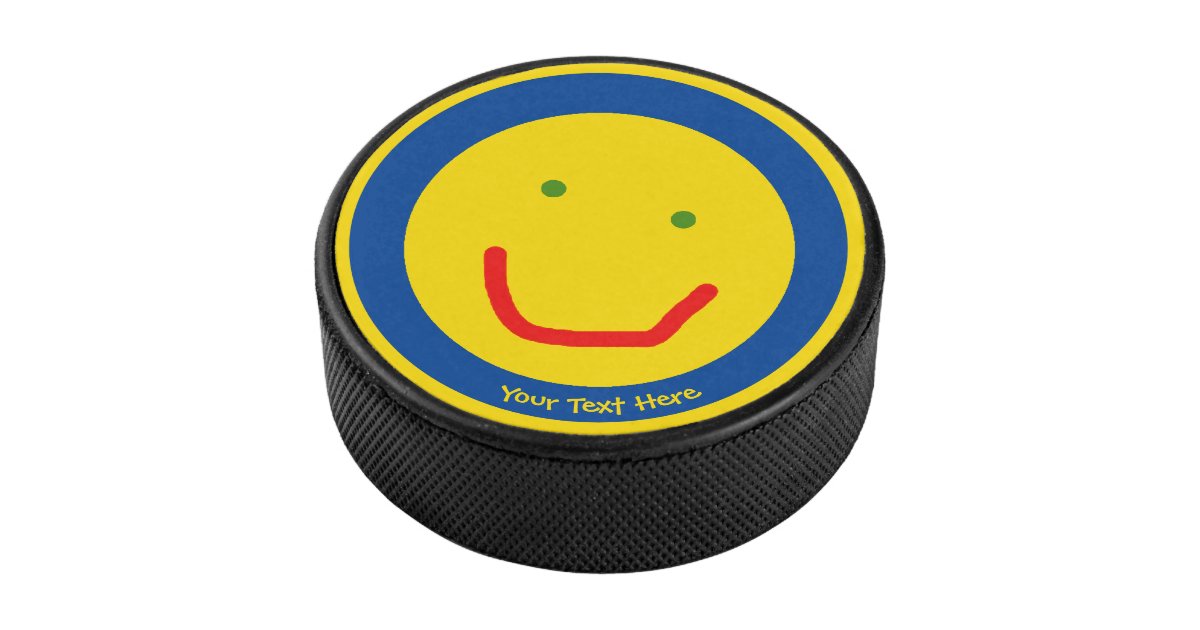 Smiling Sun Happy Face Hockey Puck Zazzle