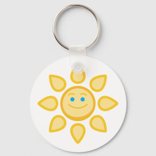 Smiling Sun Happy Face Keychain