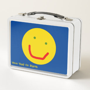 Smiling Sun Happy Face Metal Lunch Box