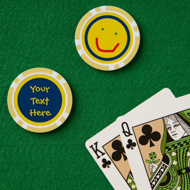 Smiling Sun Happy Face Poker Chips (Poker Table (Double))