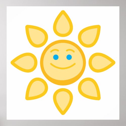 Smiling Sun Happy Face Poster