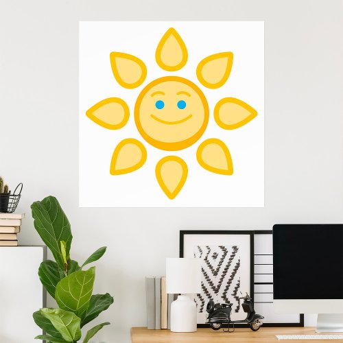 Smiling Sun Happy Face Poster