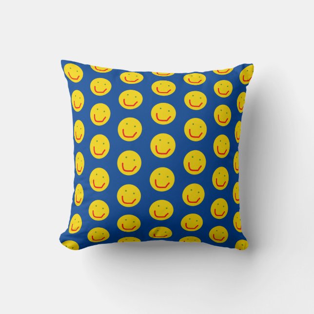 Smiling Sun Happy Face Throw Pillow (Front)