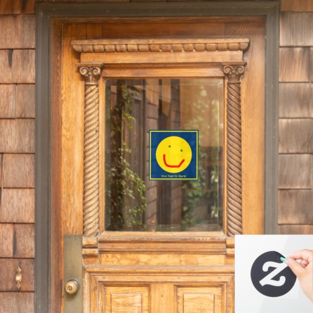 Smiling Sun Happy Face Window Cling (Home Door)