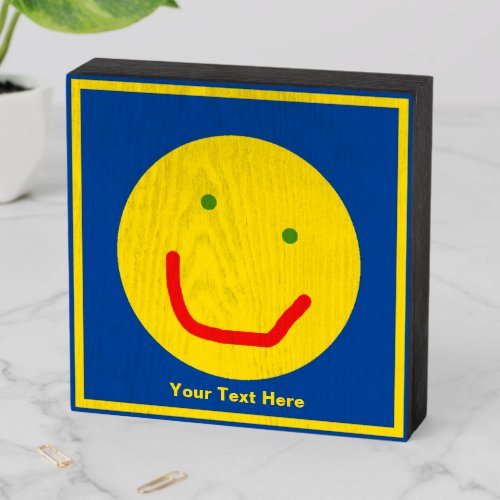 Smiling Sun Happy Face Wooden Box Sign