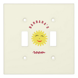 Smiling sun light switch cover