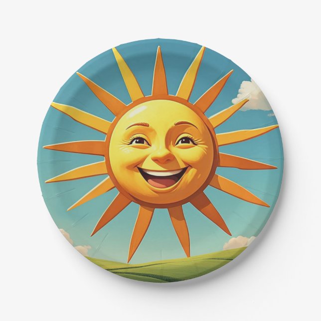 " SMILING SUN " PAPER PLATES (Front)