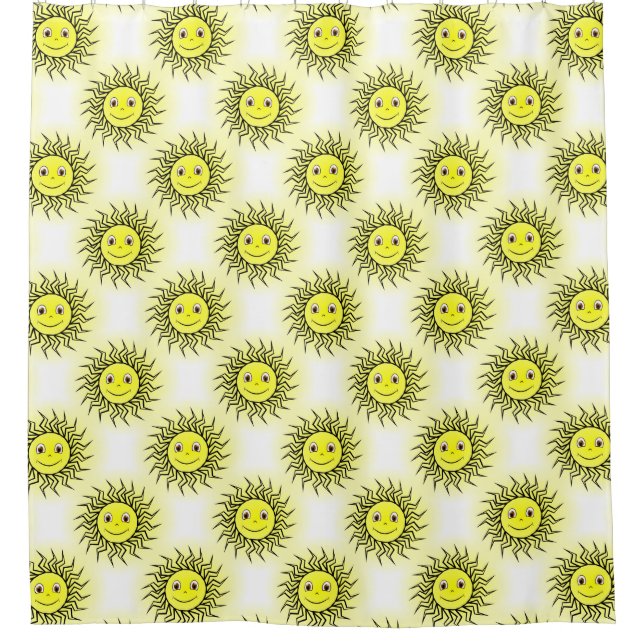 Smiling Sun Pattern Shower Curtain